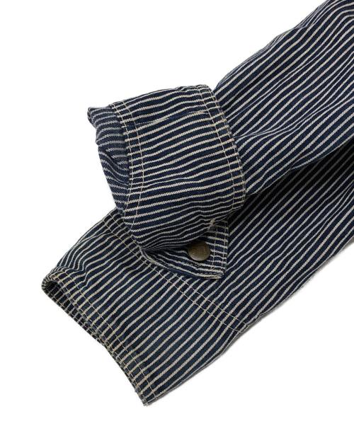 LEE（リー）LEE (リー) 復刻91-J ヒッコリーカバーオール ネイビー×ホワイト サイズ:38の古着・服飾アイテム