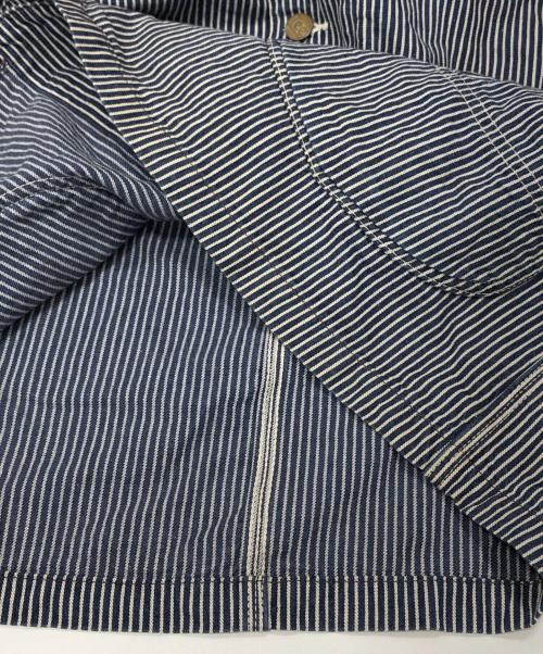LEE（リー）LEE (リー) 復刻91-J ヒッコリーカバーオール ネイビー×ホワイト サイズ:38の古着・服飾アイテム