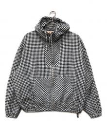 MARNI（マルニ）の古着「シアサッカーフーデットチェックジャケット」｜ホワイト×ブラック