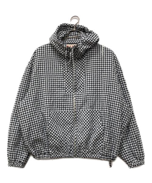 MARNI（マルニ）MARNI (マルニ) シアサッカーフーデットチェックジャケット ホワイト×ブラック サイズ:44の古着・服飾アイテム