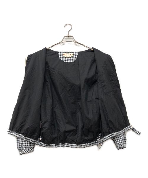 MARNI（マルニ）MARNI (マルニ) シアサッカーフーデットチェックジャケット ホワイト×ブラック サイズ:44の古着・服飾アイテム