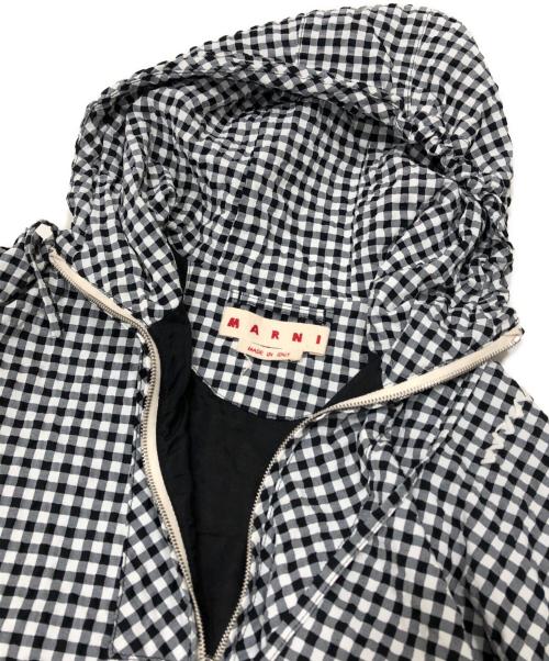 MARNI（マルニ）MARNI (マルニ) シアサッカーフーデットチェックジャケット ホワイト×ブラック サイズ:44の古着・服飾アイテム