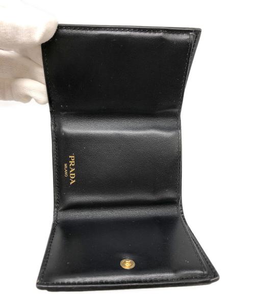 PRADA（プラダ）PRADA (プラダ) 三角ロゴ3つ折り財布 ブラック サイズ:下記参照の古着・服飾アイテム