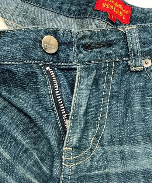 Vivienne Westwood（ヴィヴィアンウエストウッド）Vivienne Westwood (ヴィヴィアンウエストウッド) オーブ刺繍デニムパンツ ブルー サイズ:1の古着・服飾アイテム
