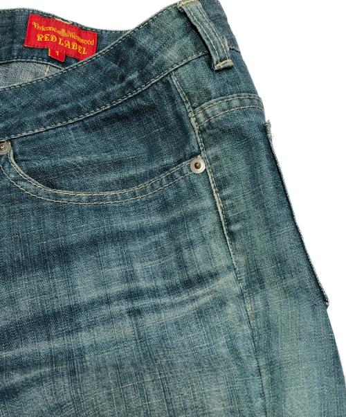 Vivienne Westwood（ヴィヴィアンウエストウッド）Vivienne Westwood (ヴィヴィアンウエストウッド) オーブ刺繍デニムパンツ ブルー サイズ:1の古着・服飾アイテム