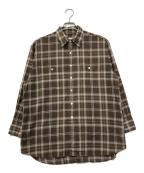 Spick and Spanスピック＆スパン）の古着「コットンボイルチェックシャツ」｜ブラウン