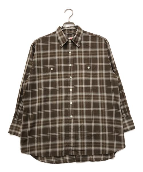 Spick and Span（スピック＆スパン）Spick and Span (スピック＆スパン) コットンボイルチェックシャツ ブラウン サイズ:下記参照の古着・服飾アイテム