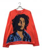 stussyステューシー）の古着「BOB MARLEY KNIT SWEATER」｜オレンジ