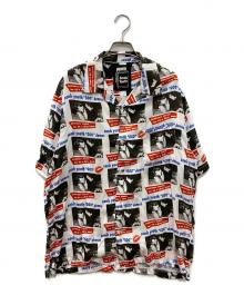 Hysteric Glamour（ヒステリックグラマー）の古着「SONIC YOUTH/GOO DEMOS柄 オープンカラーシャツ」｜ホワイト×ブラック×レッド