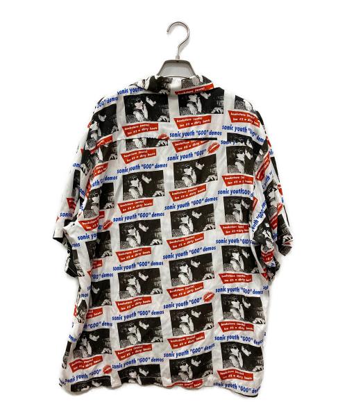 Hysteric Glamour（ヒステリックグラマー）Hysteric Glamour (ヒステリックグラマー) SONIC YOUTH/GOO DEMOS柄 オープンカラーシャツ ホワイト×ブラック×レッド サイズ:XLの古着・服飾アイテム