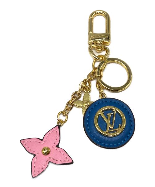 LOUIS VUITTON（ルイ ヴィトン）LOUIS VUITTON (ルイ ヴィトン) ポルトクレ・プレッピー フラワー ピンク×ブルー×ゴールド サイズ:下記参照の古着・服飾アイテム