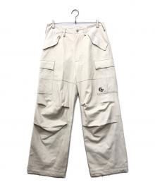 NOMANUAL（ノーマニュアル）の古着「LEATHER CARGO PANTS」｜アイボリー