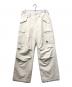 NOMANUAL（ノーマニュアル）の古着「LEATHER CARGO PANTS」｜アイボリー