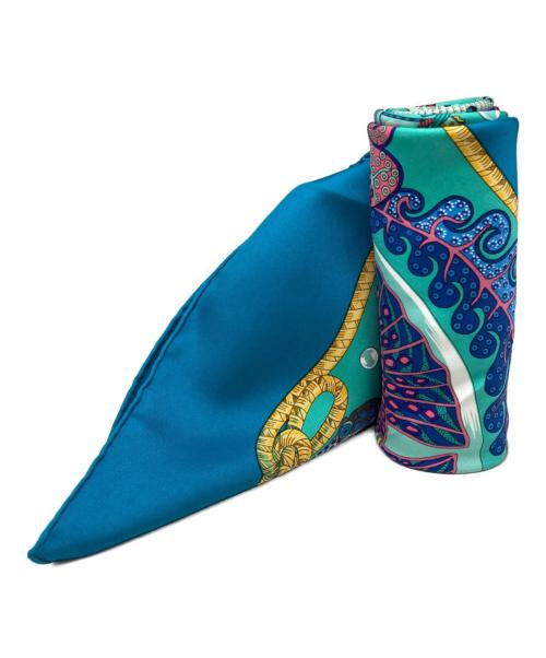 HERMES（エルメス）HERMES (エルメス) カレ90 シルクスカーフ ”Grand Fonds 深海” ブルー サイズ:下記参照の古着・服飾アイテム