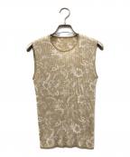 ISSEY MIYAKE FETEイッセイミヤケフェット）の古着「ノースリーブプリーツカットソー」｜ベージュ