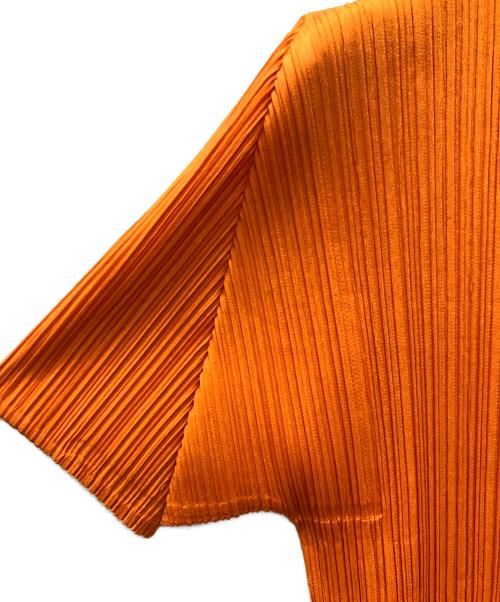 PLEATS PLEASE（プリーツプリーズ）PLEATS PLEASE (プリーツプリーズ) ハイネックプリーツカットソー オレンジ サイズ:3の古着・服飾アイテム