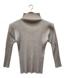 PLEATS PLEASE（プリーツプリーズ）の古着「モックネックプリーツカットソー」｜グレー