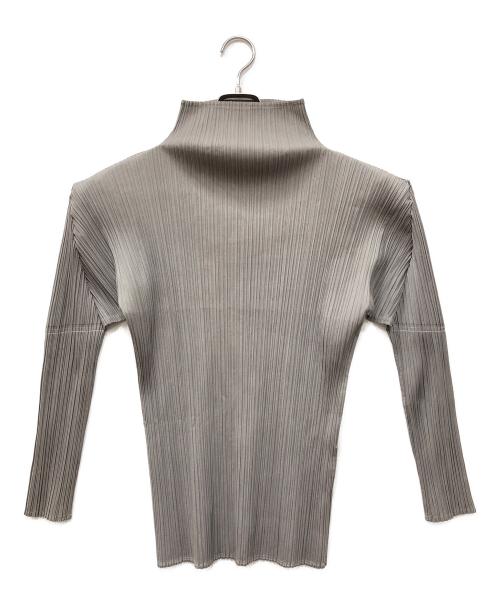 PLEATS PLEASE（プリーツプリーズ）PLEATS PLEASE (プリーツプリーズ) モックネックプリーツカットソー グレー サイズ:3の古着・服飾アイテム