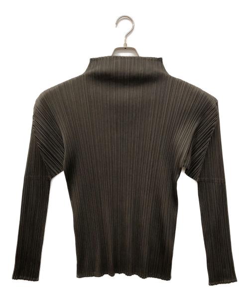 PLEATS PLEASE（プリーツプリーズ）PLEATS PLEASE (プリーツプリーズ) モックネックプリーツカットソー ブラウン サイズ:3の古着・服飾アイテム