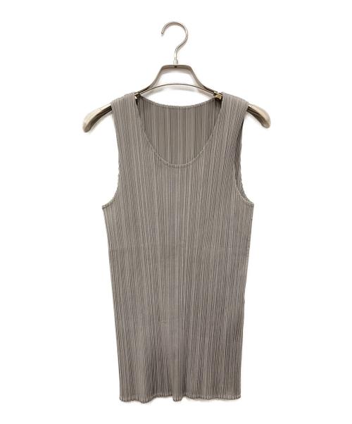 PLEATS PLEASE（プリーツプリーズ）PLEATS PLEASE (プリーツプリーズ) ノースリーブプリーツカットソー グレー サイズ:3の古着・服飾アイテム