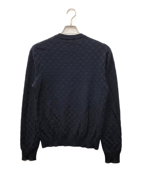 LOUIS VUITTON（ルイ ヴィトン）LOUIS VUITTON (ルイ ヴィトン) ダミエシグネチャーニット ネイビー サイズ:SIZE XSの古着・服飾アイテム