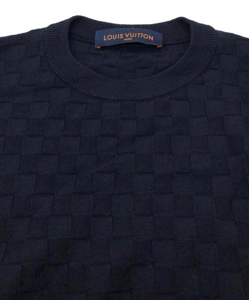 LOUIS VUITTON（ルイ ヴィトン）LOUIS VUITTON (ルイ ヴィトン) ダミエシグネチャーニット ネイビー サイズ:SIZE XSの古着・服飾アイテム
