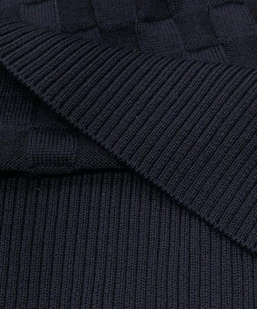LOUIS VUITTON（ルイ ヴィトン）LOUIS VUITTON (ルイ ヴィトン) ダミエシグネチャーニット ネイビー サイズ:SIZE XSの古着・服飾アイテム