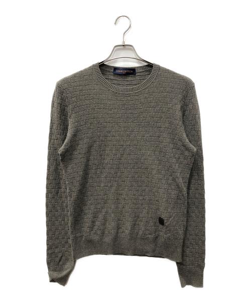 LOUIS VUITTON（ルイ ヴィトン）LOUIS VUITTON (ルイ ヴィトン) ダミエクルーネックセーター ブラウン サイズ:SIZE XSの古着・服飾アイテム