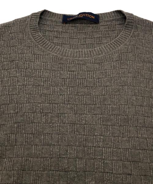 LOUIS VUITTON（ルイ ヴィトン）LOUIS VUITTON (ルイ ヴィトン) ダミエクルーネックセーター ブラウン サイズ:SIZE XSの古着・服飾アイテム