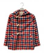 GUCCIグッチ）の古着「ウールチェックダッフルコート」｜レッド
