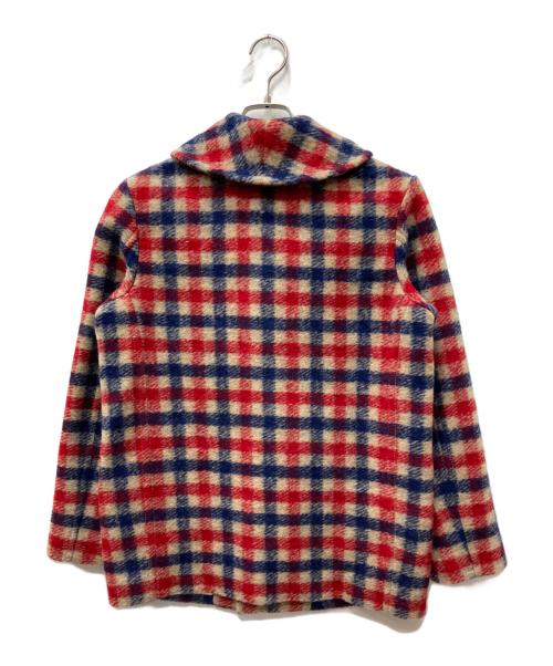 GUCCI（グッチ）GUCCI (グッチ) ウールチェックダッフルコート レッド サイズ:SIZE 12（150/72）の古着・服飾アイテム