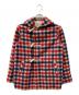 GUCCI（グッチ）の古着「ウールチェックダッフルコート」｜レッド