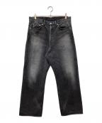 Graphpaperグラフペーパー）の古着「Selvage Denim Five Pocket Wide Straight Pants」｜ブラック