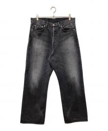 Graphpaper（グラフペーパー）の古着「Selvage Denim Five Pocket Wide Straight Pants」｜ブラック