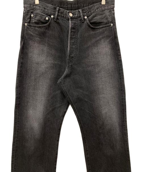 Graphpaper（グラフペーパー）Graphpaper (グラフペーパー) Selvage Denim Five Pocket Wide Straight Pants ブラック サイズ:3の古着・服飾アイテム