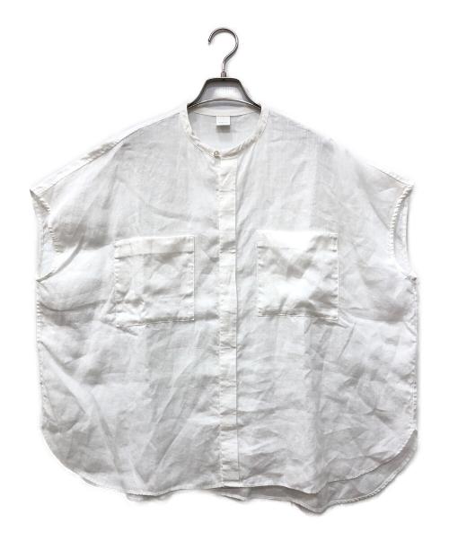 KAGURE（カグレ）KAGURE (カグレ) リネンWポケットフレンチシャツ ホワイト サイズ:FREEの古着・服飾アイテム