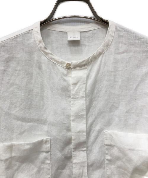 KAGURE（カグレ）KAGURE (カグレ) リネンWポケットフレンチシャツ ホワイト サイズ:FREEの古着・服飾アイテム