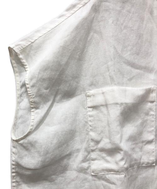 KAGURE（カグレ）KAGURE (カグレ) リネンWポケットフレンチシャツ ホワイト サイズ:FREEの古着・服飾アイテム