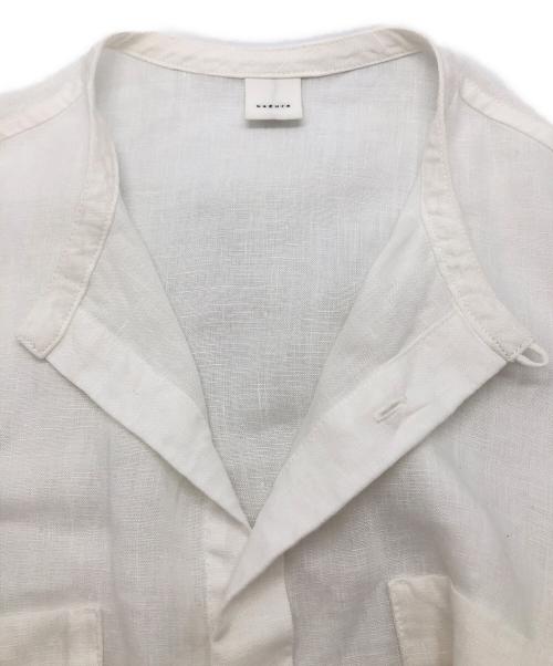 KAGURE（カグレ）KAGURE (カグレ) リネンWポケットフレンチシャツ ホワイト サイズ:FREEの古着・服飾アイテム