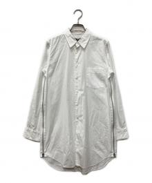 BLACK COMME des GARCONS（ブラックコムデギャルソン）の古着「Side Zip Over Long Shirt(サイド ジップ オーバー シャツ)」｜ホワイト