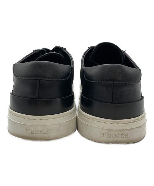 HERMES（エルメス）HERMES (エルメス) ディープ レザースニーカー ブラック サイズ:36の古着・服飾アイテム