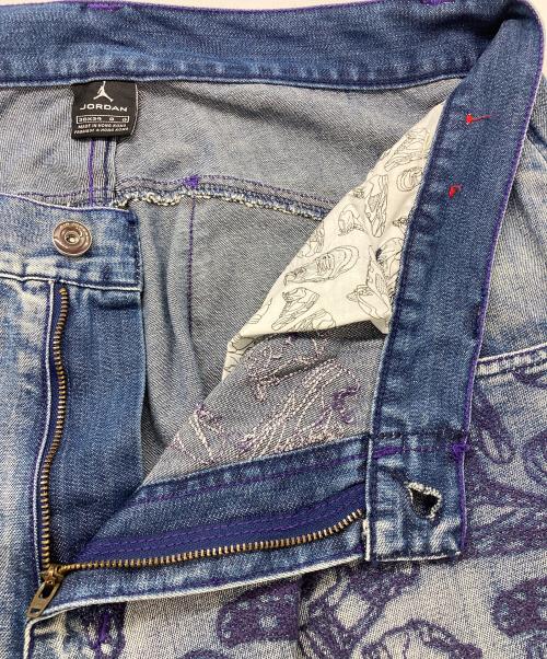 JORDAN（ジョーダン）JORDAN (ジョーダン) 刺繍バギーデニムパンツ ブルー サイズ:36の古着・服飾アイテム