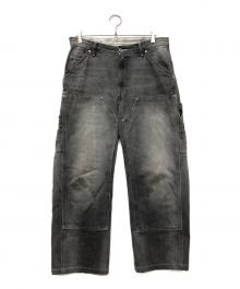 AVIREX×UNIVERSAL OVERALL（アヴィレックス×ユニバーサルオーバーオール）の古着「デニムダブルニーペインターパンツ」｜グレー