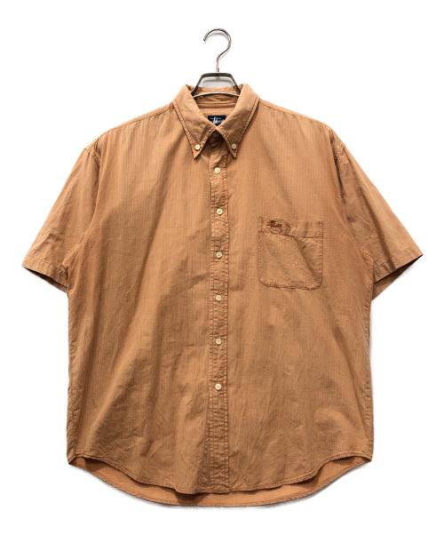 stussy（ステューシー）stussy (ステューシー) S/Sチェックシャツ オレンジ サイズ:Lの古着・服飾アイテム