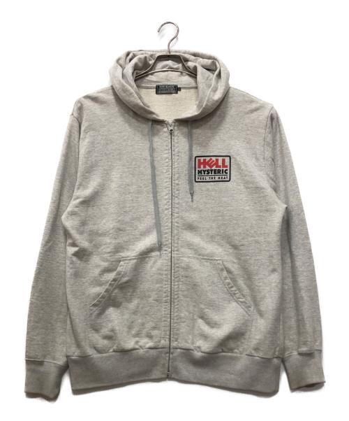 Hysteric Glamour（ヒステリックグラマー）Hysteric Glamour (ヒステリックグラマー) HELL GIRL ジップパーカー グレー サイズ:Lの古着・服飾アイテム