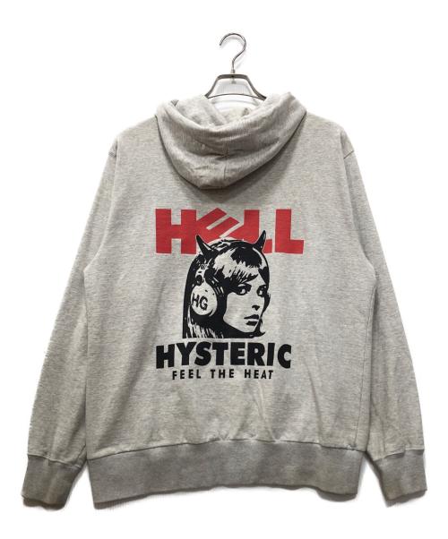 Hysteric Glamour（ヒステリックグラマー）Hysteric Glamour (ヒステリックグラマー) HELL GIRL ジップパーカー グレー サイズ:Lの古着・服飾アイテム