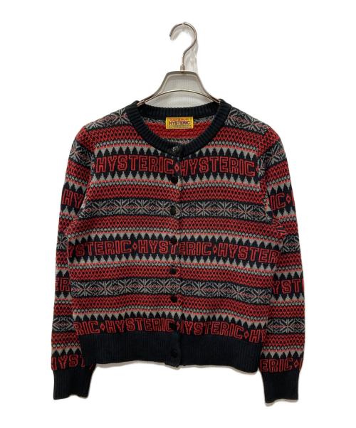 Hysteric Glamour（ヒステリックグラマー）Hysteric Glamour (ヒステリックグラマー) HYSTERIC NORDIC柄ジャカード カーディガン レッド サイズ:SIZE FREEの古着・服飾アイテム