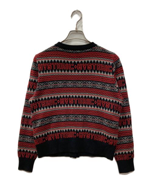 Hysteric Glamour（ヒステリックグラマー）Hysteric Glamour (ヒステリックグラマー) HYSTERIC NORDIC柄ジャカード カーディガン レッド サイズ:SIZE FREEの古着・服飾アイテム