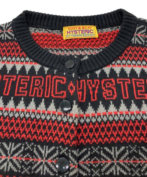 Hysteric Glamour（ヒステリックグラマー）Hysteric Glamour (ヒステリックグラマー) HYSTERIC NORDIC柄ジャカード カーディガン レッド サイズ:SIZE FREEの古着・服飾アイテム
