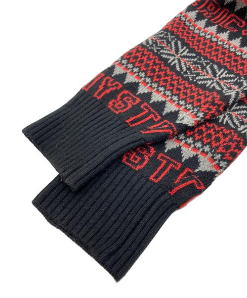 Hysteric Glamour（ヒステリックグラマー）Hysteric Glamour (ヒステリックグラマー) HYSTERIC NORDIC柄ジャカード カーディガン レッド サイズ:SIZE FREEの古着・服飾アイテム